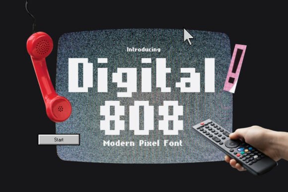 Digital 808: A Modern Pixel Typeface for Editorial Design