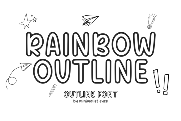 Rainbow Outline: A Playful Display Typeface for Modern Editorial Design
