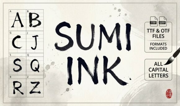 Sumi Ink Brush: A Creative Typeface for Bold Campaigns